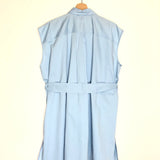 Sky Blue Cotton Poplin Crochet Pocket Short Sleeves Mini Dress / FORTE_FORTE - Size 1