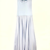 Sky Blue Illi Strapless Stretch-knit and Silk Crepe Maxi Dress / ESSE - Size 38
