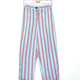 Sky Blue with Red Stripes Jogger Style Trousers - model RONY / CHLOE STORA