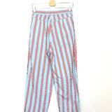 Sky Blue with Red Stripes Jogger Style Trousers - model RONY / CHLOE STORA