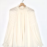 Soft Ivory Georgette Ruffled Neck Blouse / SEE BY CHLOE - Size 36