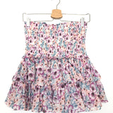 Soft Purple and Blue NAOMI Floral Print Tiered Mini Skirt / ISABEL MARANT ETOILE - Size 38