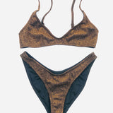 Sparkling Bronze Two-piece Swimsuit / TRIANGL - Size S