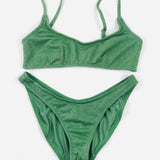 Sparkling Green Two-piece Swimsuit / TRIANGL - Size S