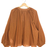 Spice Brown EDME Cotton and Viscose Blend Blouse / VANESSA BRUNO - Size S