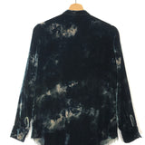 Storm Tie Dye Velvet Raw Edge Long Sleeves Top / RAQUEL ALLEGRA - Size 1