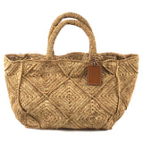 Tan Raffia Large Sunset Bag / MANEBI