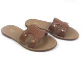 Tan TRIOMPHE Slip On Leather Mules / CELINE - 37.5