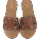 Tan TRIOMPHE Slip On Leather Mules / CELINE - 37.5