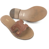 Tan TRIOMPHE Slip On Leather Mules / CELINE - 37.5