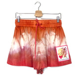 Tangerine Tie Dye Drawstring Waist Silk Shorts / ZIMMERMANN - Size 1