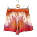 Tangerine Tie Dye Drawstring Waist Silk Shorts / ZIMMERMANN - Size 1