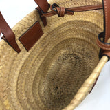 Tan/Natural TEEN Celine Classic Panier In Palm Leaves And Calfskin Shoulder Bag / CELINE