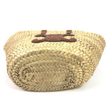 Tan/Natural TEEN Celine Classic Panier In Palm Leaves And Calfskin Shoulder Bag / CELINE