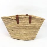 Tan/Natural TEEN Celine Classic Panier In Palm Leaves And Calfskin Shoulder Bag / CELINE