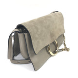 Taupe FAYE Small Suede and Leather Crossbody Bag / CHLOE