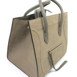 Taupe LUGGAGE PHANTOM Medium Croc-embossed Leather Tote Bag / CELINE