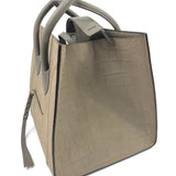 Taupe LUGGAGE PHANTOM Medium Croc-embossed Leather Tote Bag / CELINE