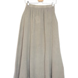 Taupe Muslin Cotton/Linen-blend Maxi Skirt - One Size