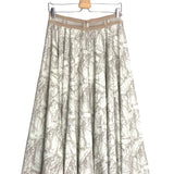 Taupe Printed Poplin Pleated Midi Skirt / CHRISTIAN DIOR - Size 40