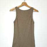 Taupe Ribbed Tank Top / ADILYNN - One Size