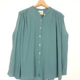 Teal Sleeveless Cotton Oversized Blouse - One Size