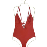 Terracota V-neck One-piece Swimwear / NOO - Size 38