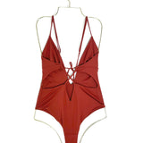 Terracota V-neck One-piece Swimwear / NOO - Size 38
