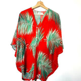 Tomato Red Printed Silk Playsuit / PAUL & JOE - Size 36