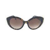 Tortoise Shell Oval Frame Sunglasses / PRADA
