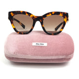 Tortoiseshell Cat Eye Logo Sunglasses / MIU MIU