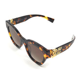 Tortoiseshell Cat Eye Logo Sunglasses / MIU MIU