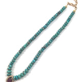 Tourmaline Stone with Turquoise Necklace / SHIREL BELLAICHE BIJOUX