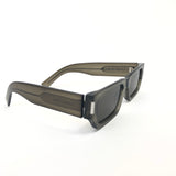 Transparent Khaki SL 660 Rectangle Acetate Sunglasses / SAINT LAURENT