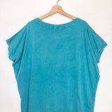 Turquoise Cotton Oversized Tee - One Size