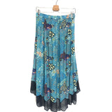 Turquoise Floral-print JOSLIN Midi Skirt / ZADIG & VOLTAIRE - Size XS