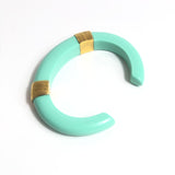 Turquoise Katt Bakelite Bangle with 18 Carat Gold Plated Details / AURELIE BIDERMANN