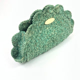 Turquoise SUN Raffia Pouch / GAS BIJOUX