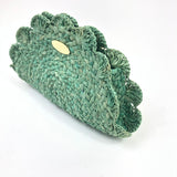 Turquoise SUN Raffia Pouch / GAS BIJOUX
