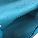 Turquoise Togo Kelly Retourne 35 Palladium Hardware Bag / HERMES