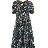 Twilight Blue Floral-printed THELMA Midi Dress / ULLA JOHNSON - Size 0