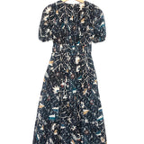 Twilight Blue Floral-printed THELMA Midi Dress / ULLA JOHNSON - Size 0