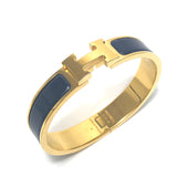 Ultramarine CLIC H Enamel GHW Bracelet / HERMES - Size 19 cm