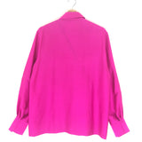 Vibrant Fuchsia Pink Buttoned Shirt / SILKYLICIOUS - Size M