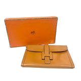Vintage Camel JIGE GM 29 Swift Leather Clutch Bag / HERMES