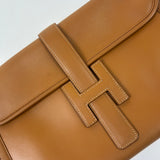Vintage Camel JIGE GM 29 Swift Leather Clutch Bag / HERMES