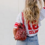 Vintage Red SEAU Bandana Print Bucket Bag / CALL IT BY YOUR NAME