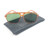 Vintage Tortoiseshell Khaki Tint Monoceros Aviator Sunglasses / AIRE