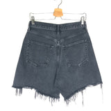 Washed Black STELLA Distressed Organic Cotton Long Denim Shorts / AGOLDE - Size 27