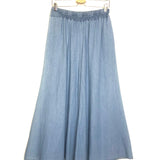 Washed Blue Denim Palazzo Pants - One Size